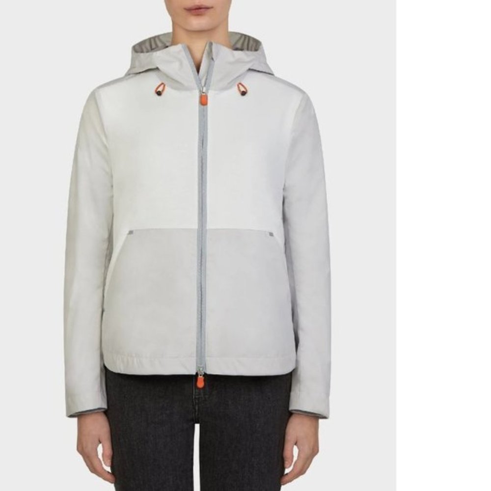 SAVE THE DUCK FEBA Hooded Jacket in Coconut White